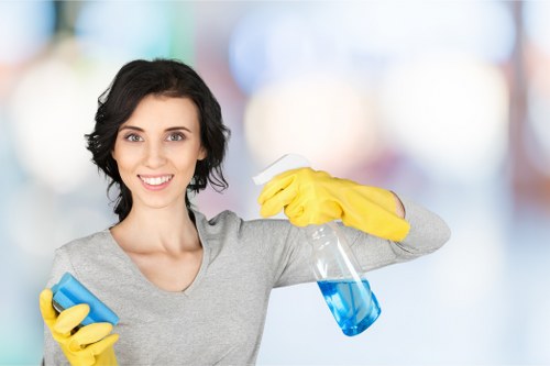 Local technician assessing a stubborn stain before cleaning