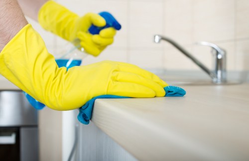 Cleaning team preparing a Merton home for final inspection